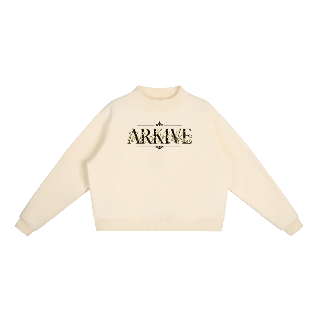 ARKIVE SAMPAGUITA - Essential Fleece Mock-Neck Crew Sweatshirt