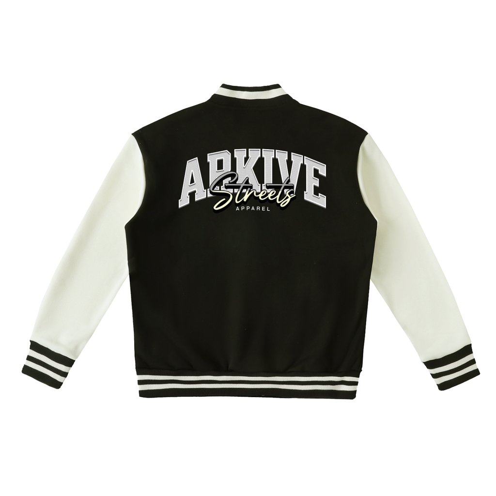 Two-Tone Fleeced Varsity Jacket