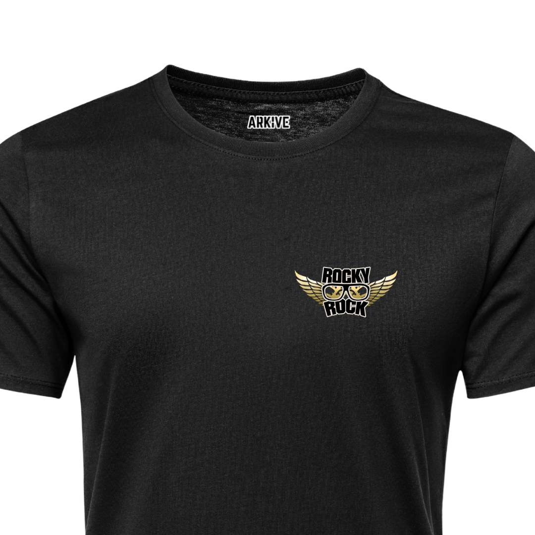 Djrockyrock Limited Black Tee ( Logo Left )